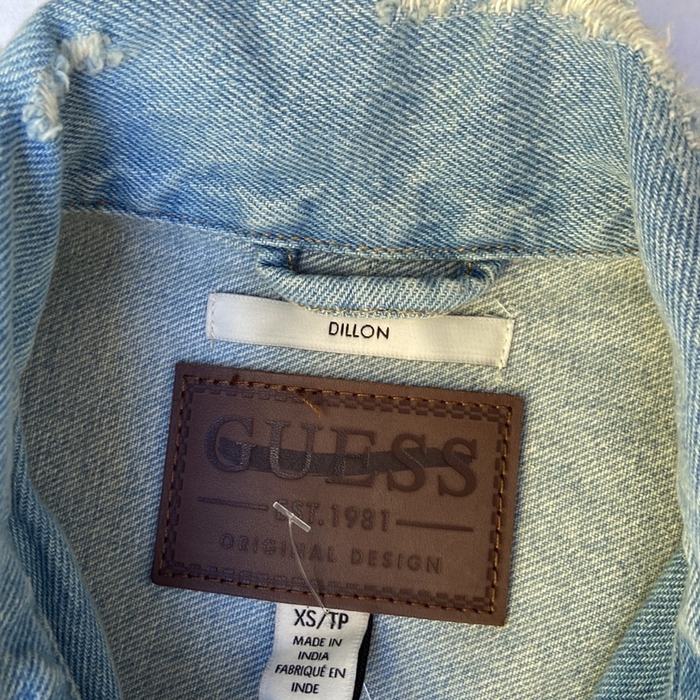 New GUESS Men’s Graffiti Dillon Denim Jacket SZ XS - Picture 10 of 12